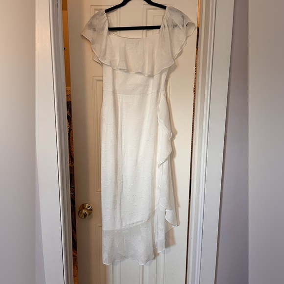 Lulus Perfect White Burnout Floral Off-The-Shoulder Midi Dress - Picture 5 of 5